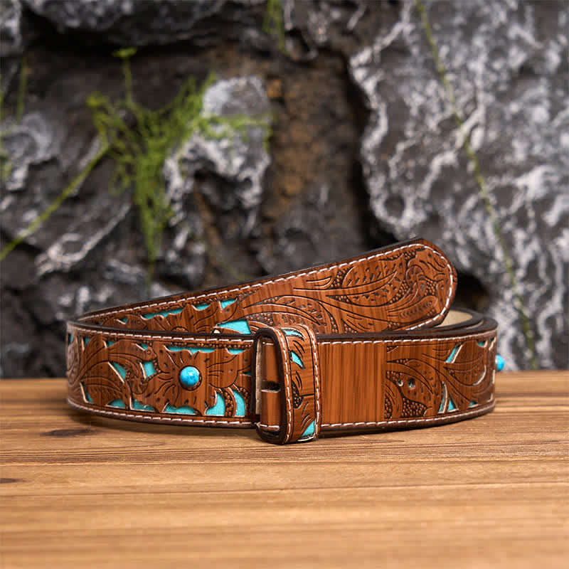 Ceinture en cuir à boucle en forme de fer à cheval Western Luck à faire soi-même - image 4