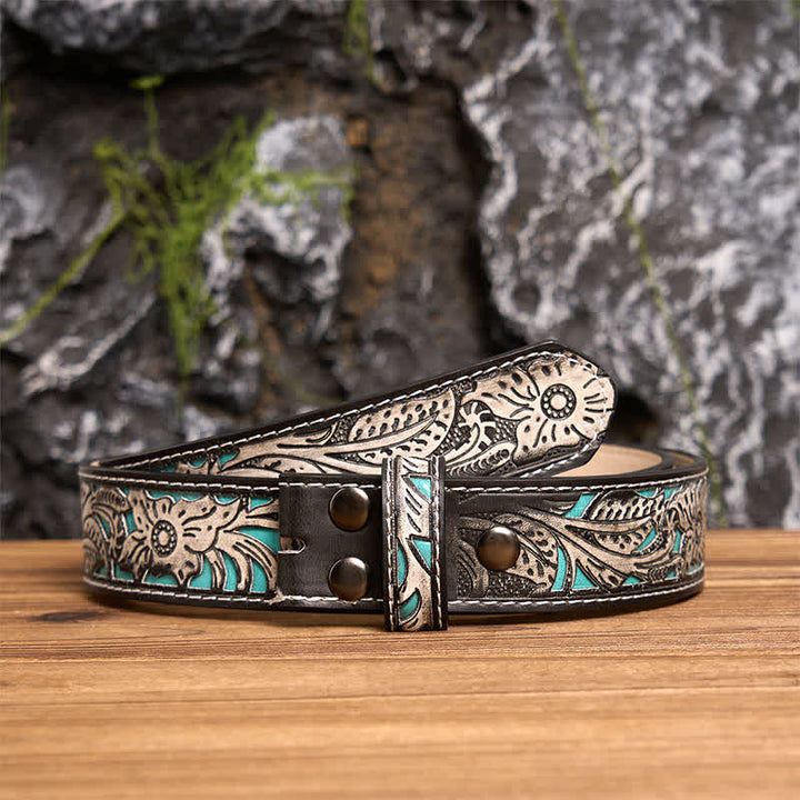 Ceinture en cuir à boucle serpent florale à l'esthétique sombre, style DIY - image 13