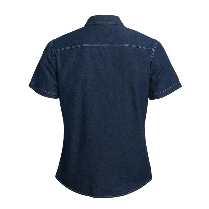 Chemise en jean à manches courtes en coton pour homme, style décontracté au quotidien - image 2