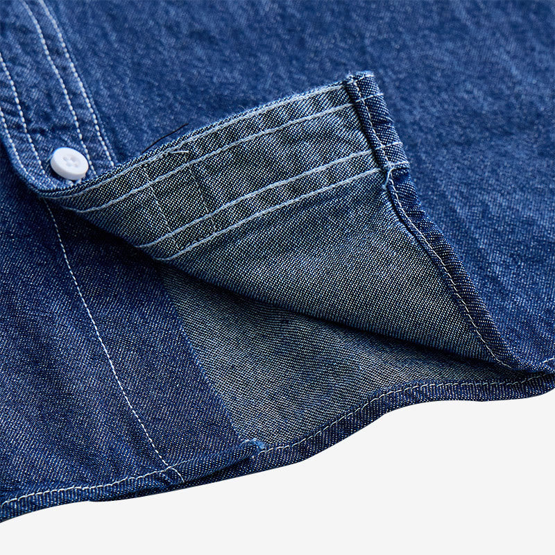 Chemise en jean à manches courtes en coton pour homme, style décontracté au quotidien - image 6