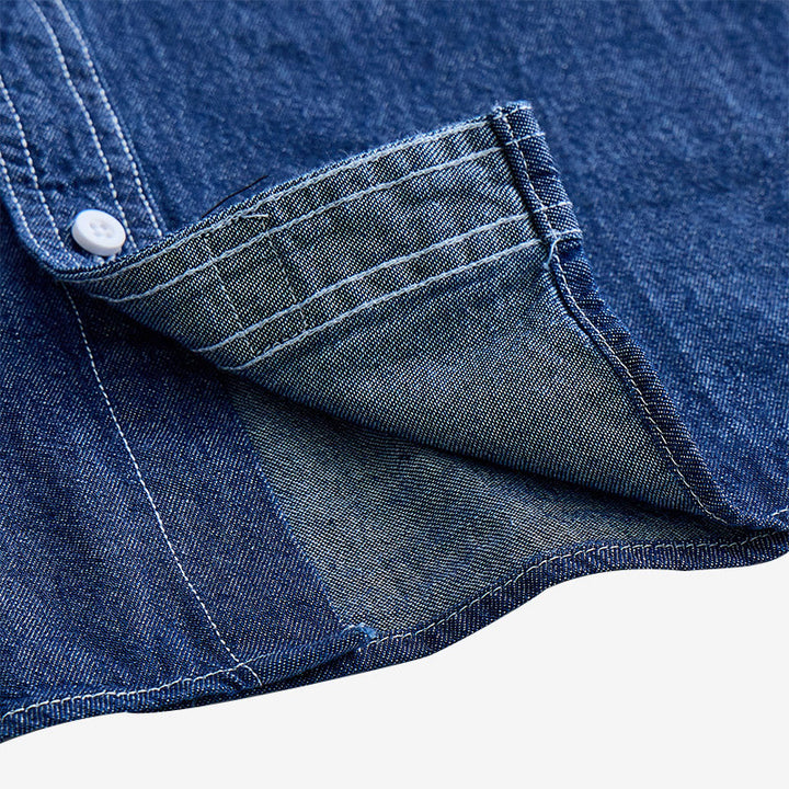 Chemise en jean à manches courtes en coton pour homme, style décontracté au quotidien - image 6