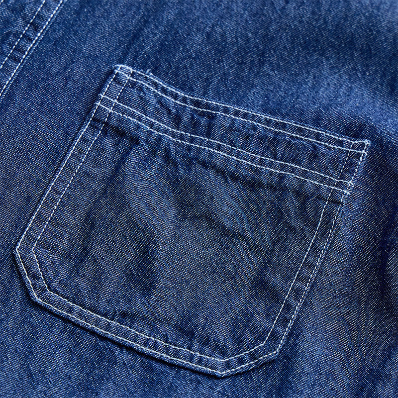 Chemise en jean à manches courtes en coton pour homme, style décontracté au quotidien - image 4