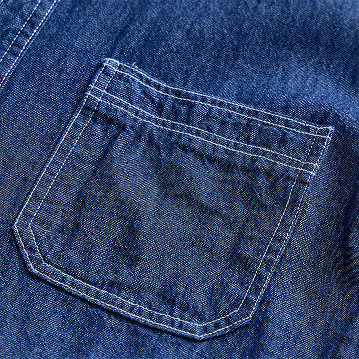 Chemise en jean à manches courtes en coton pour homme, style décontracté au quotidien - image 4