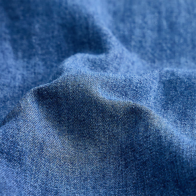 Chemise en jean délavée à manches courtes pour homme, style vintage décontracté - image 6