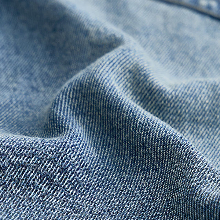 Chemise de travail oversize à manches courtes en denim délavé vintage - image 6