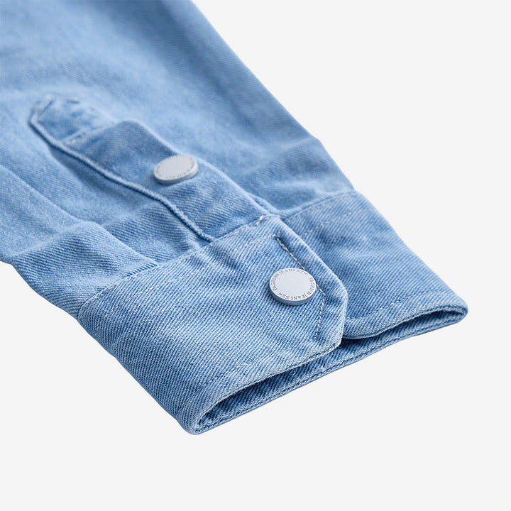 Chemise en jean à manches longues pour homme, coupe ample et décontractée - image 7