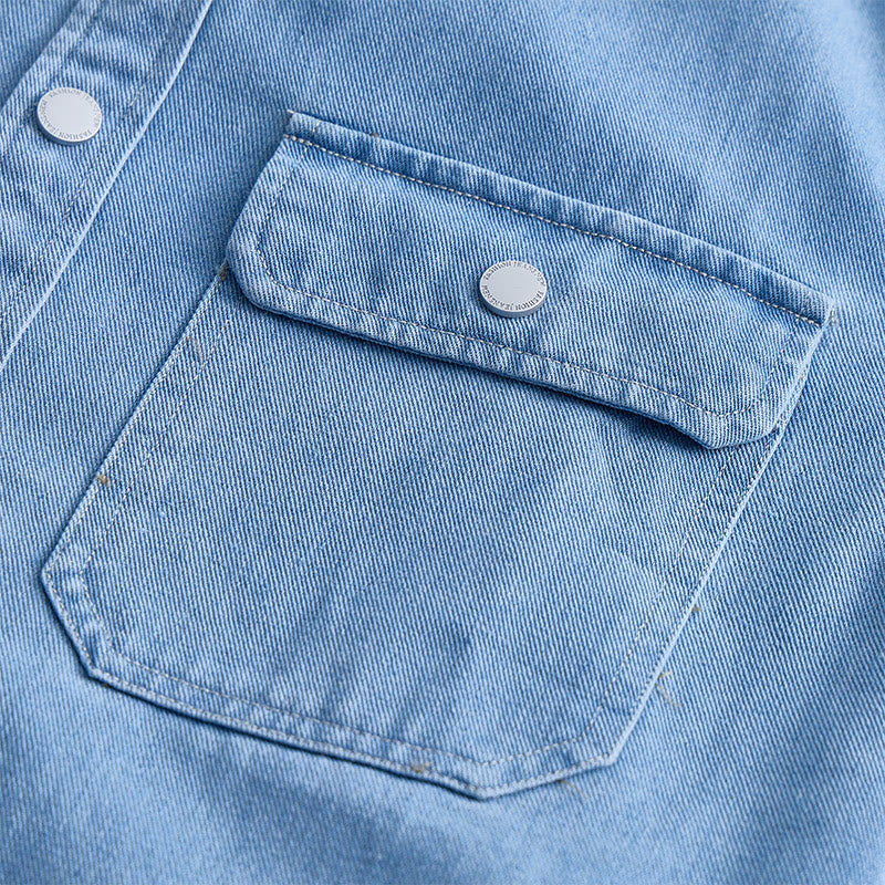 Chemise en jean à manches longues pour homme, coupe ample et décontractée - image 4