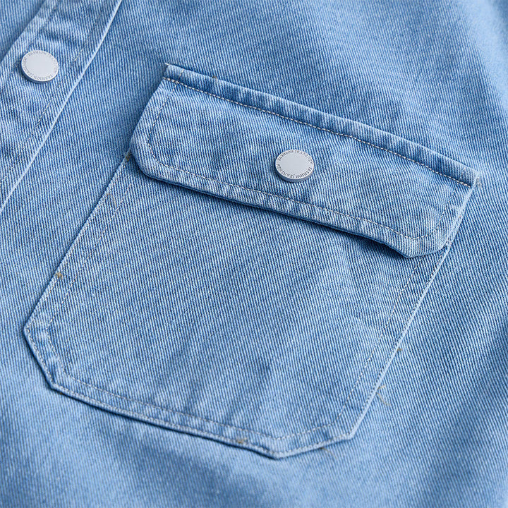 Chemise en jean à manches longues pour homme, coupe ample et décontractée - image 4