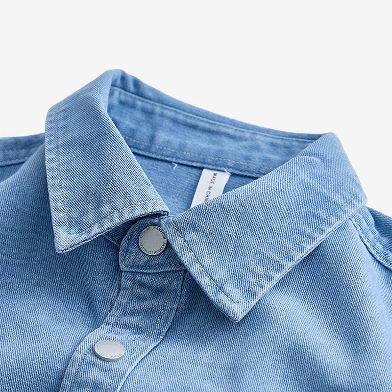 Chemise en jean à manches longues pour homme, coupe ample et décontractée - image 3