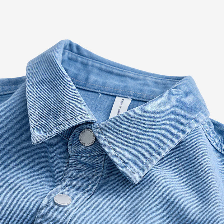 Chemise en jean à manches longues pour homme, coupe ample et décontractée - image 3