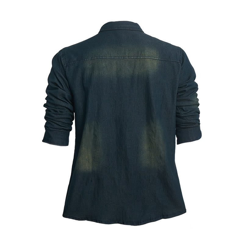 Chemise en jean à manches longues et boutons, coupe ajustée, pour homme - image 1