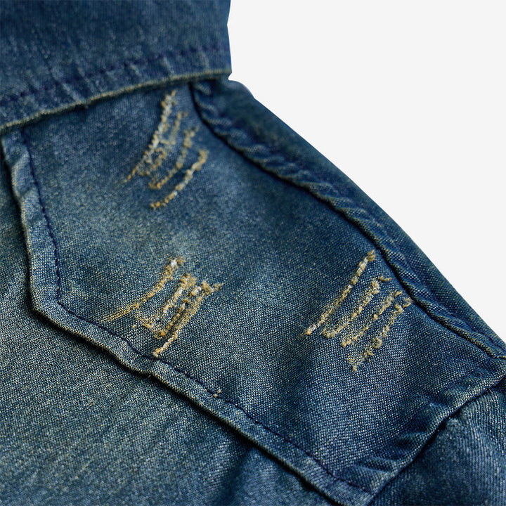 Chemise en jean à manches longues et boutons, coupe ajustée, pour homme - image 5