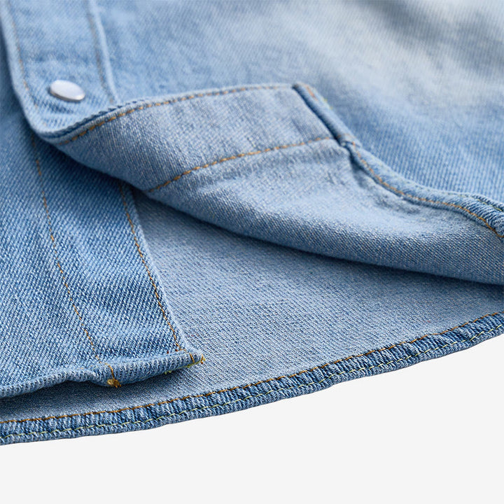 Chemise en jean à manches longues pour homme, effet usé - image 6