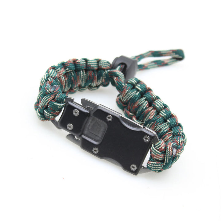 Bracelet de survie multifonctionnel en paracorde avec couteau dissimulé - Camouflage forestier ajustable - image 9