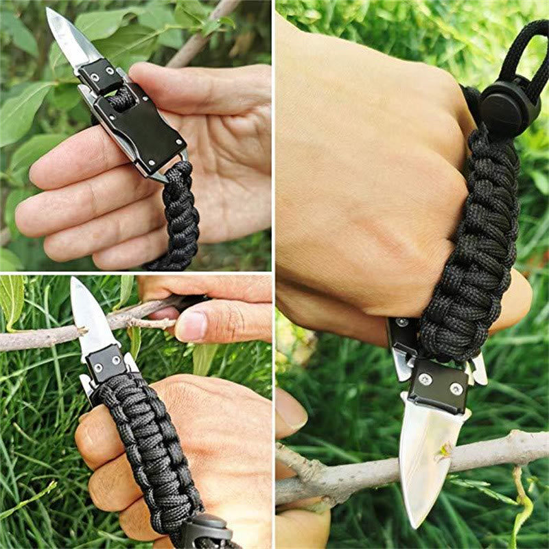 Bracelet de survie multifonctionnel en paracorde avec couteau dissimulé - image 12