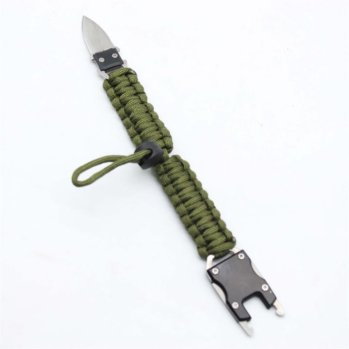 Bracelet de survie multifonctionnel en paracorde avec couteau dissimulé - Vert armée ajustable - image 7