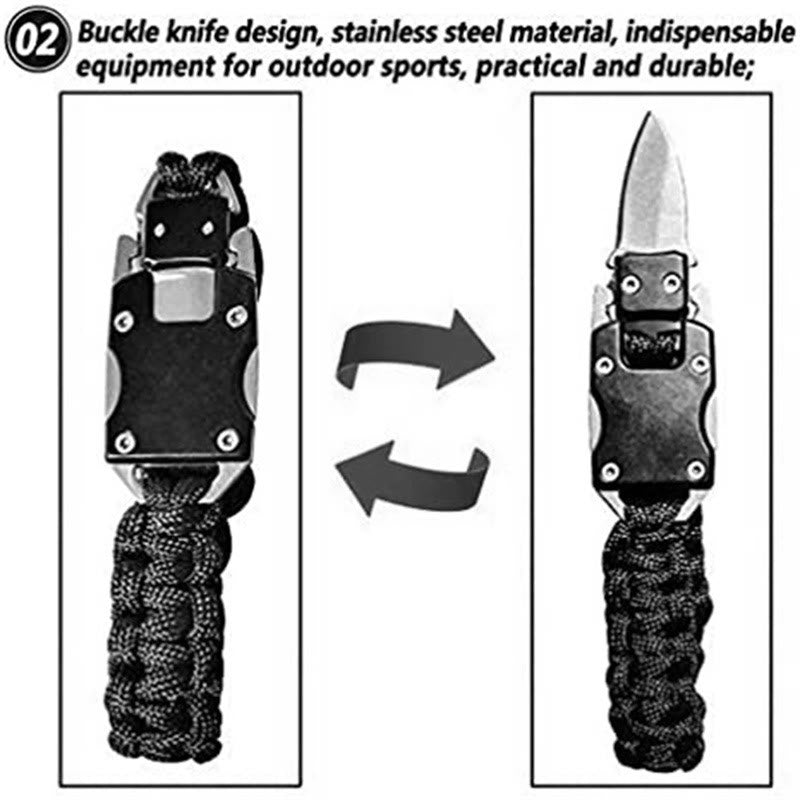 Bracelet de survie multifonctionnel en paracorde avec couteau dissimulé - image 11