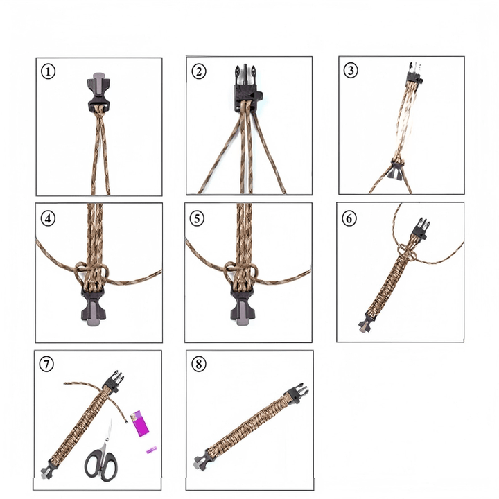 Bracelet de survie multifonctionnel en paracorde avec couteau dissimulé - image 14