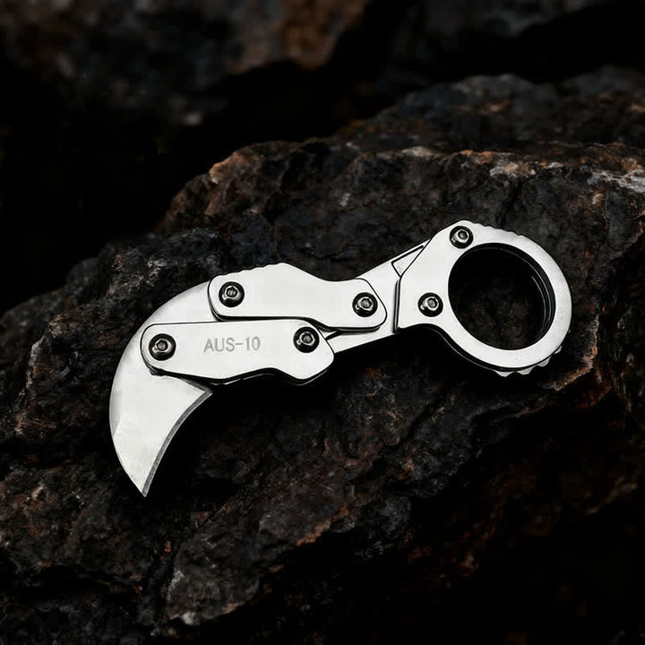 Couteau pliant de poche tactique à griffes - Outil EDC - Argent - image 0