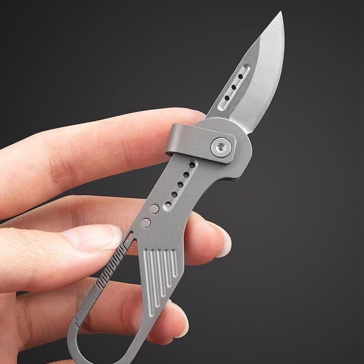 Couteau pliant EDC style titane avec mousqueton - image 2