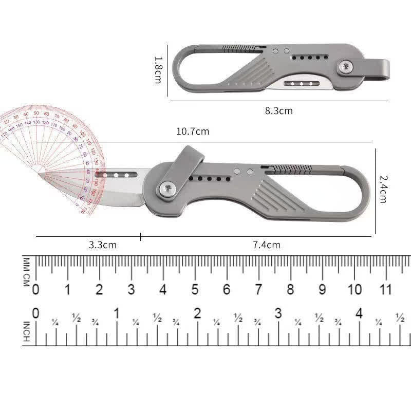 Couteau pliant EDC style titane avec mousqueton - image 4