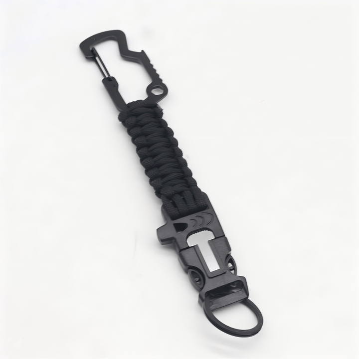 Bracelet de survie portable en paracorde pour secours d'urgence - Noir - image 0