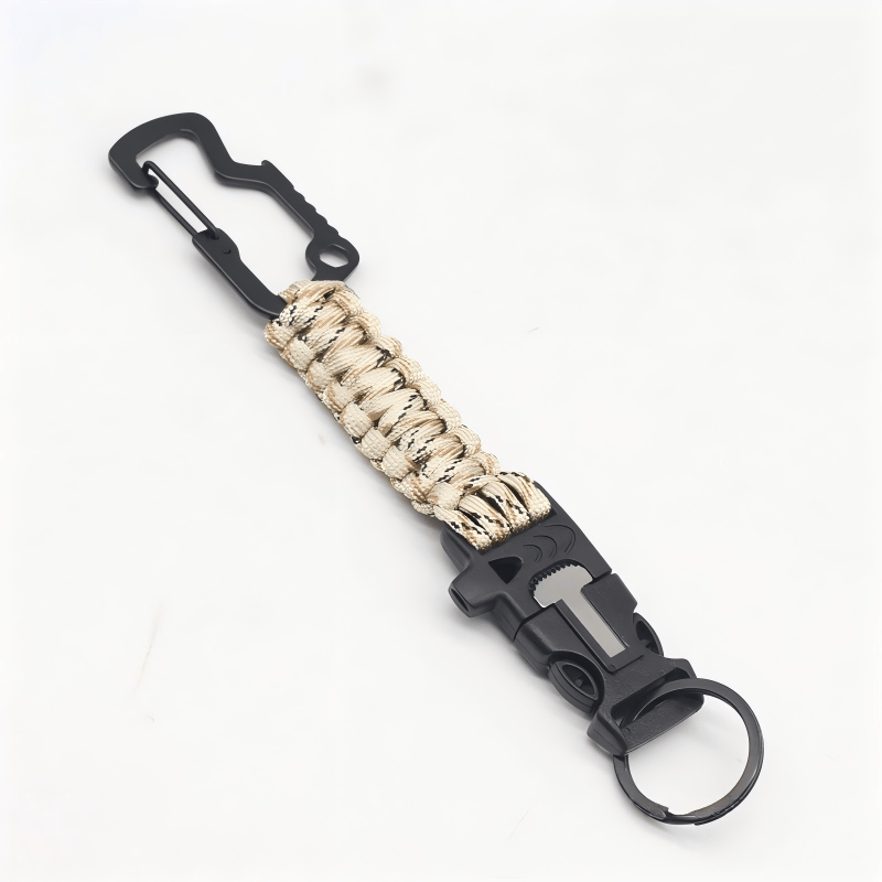 Bracelet de survie portable en paracorde pour secours d'urgence - Camouflage désertique - image 4