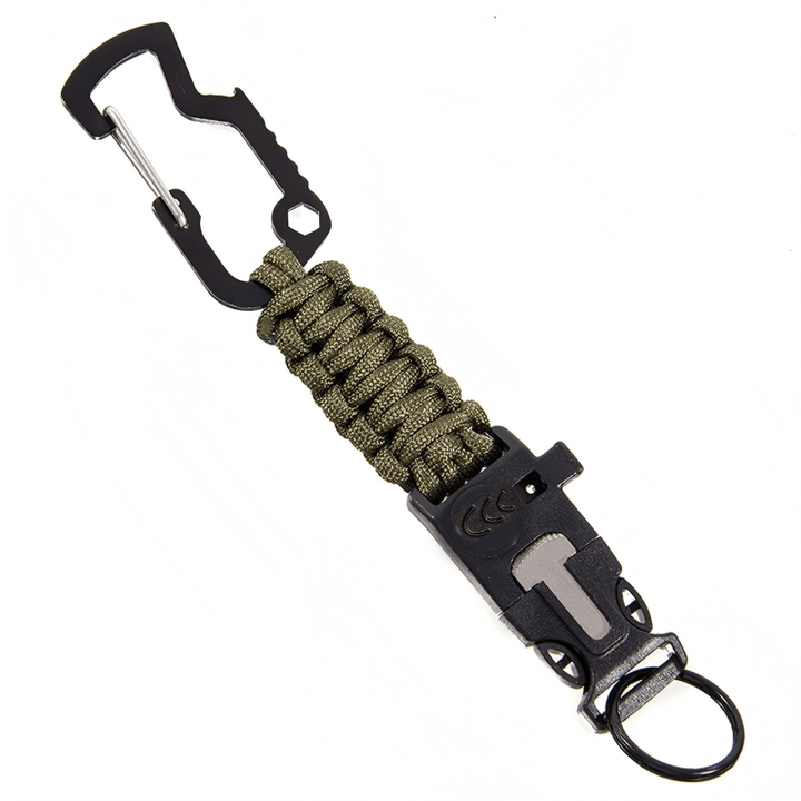 Bracelet de survie portable en paracorde pour secours d'urgence - Vert armée - image 1
