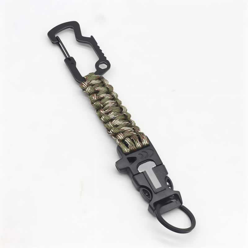 Bracelet de survie portable en paracorde pour secours d'urgence - Camouflage vert armée - image 2