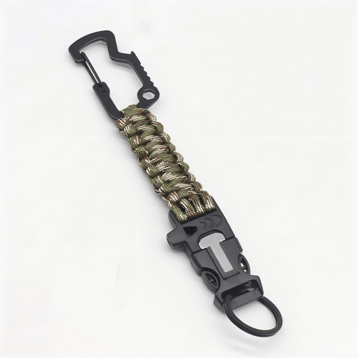 Bracelet de survie portable en paracorde pour secours d'urgence - Camouflage vert armée - image 2
