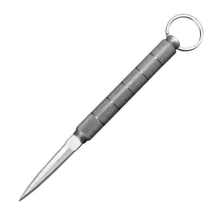 Couteau de poche tactique EDC avec lame dissimulée et brise-vitre - Argent - image 8