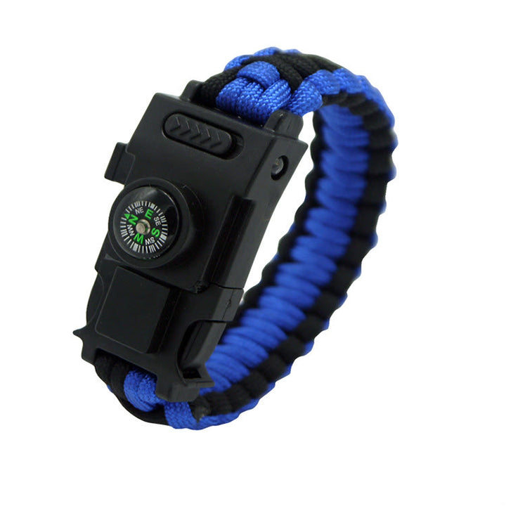 Bracelet de survie en paracorde avec lumière LED pour secours d'urgence - Bleu et noir - image 13