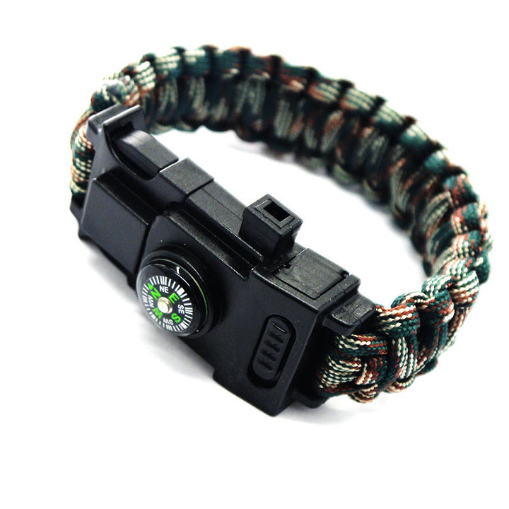 Bracelet de survie en paracorde avec lumière LED pour secours d'urgence - Camouflage de montagne - image 3
