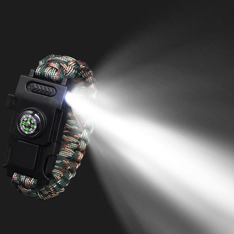 Bracelet de survie en paracorde avec lumière LED pour secours d'urgence - image 15