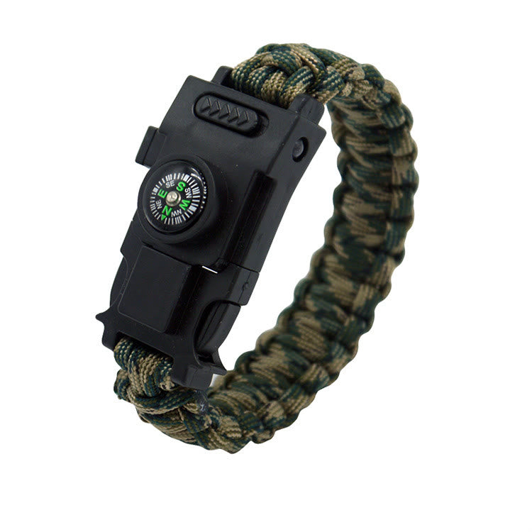 Bracelet de survie en paracorde avec lumière LED pour secours d'urgence - Camouflage - image 0