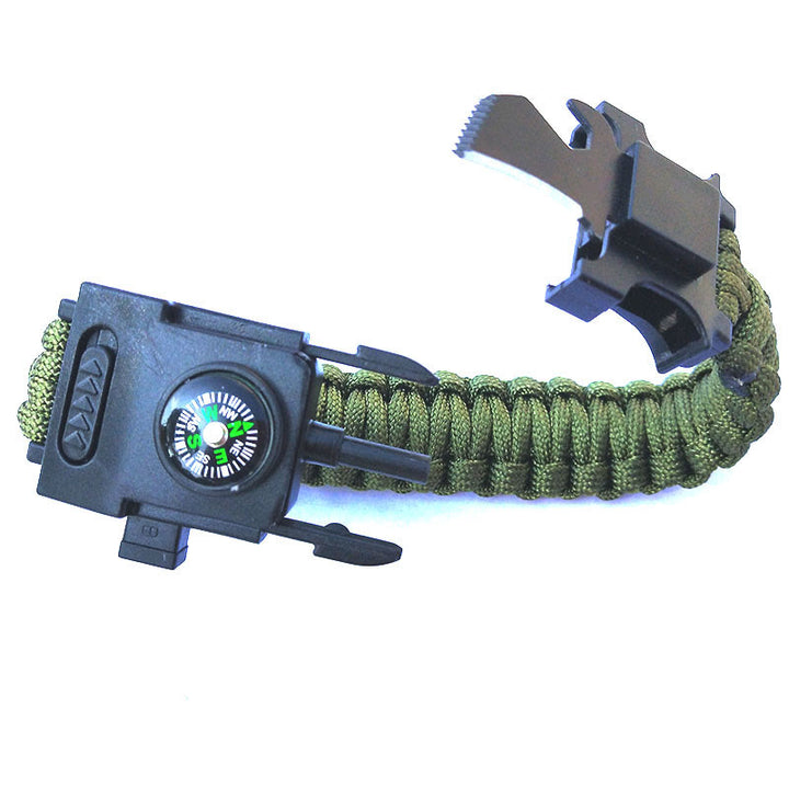 Bracelet de survie en paracorde avec lumière LED pour secours d'urgence - Vert armée - image 2