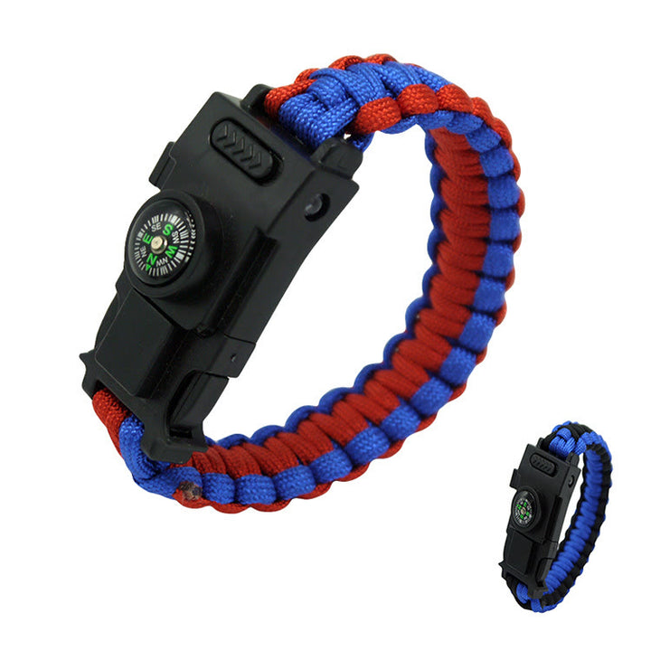 Bracelet de survie en paracorde avec lumière LED pour secours d'urgence - Rouge et bleu - image 12
