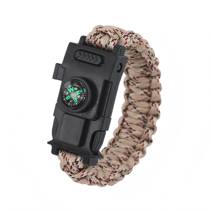 Bracelet de survie en paracorde avec lumière LED pour secours d'urgence - Camouflage terrestre - image 14