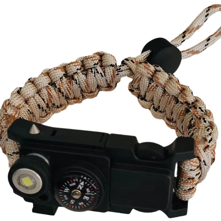 Bracelet de survie léger en paracorde avec boussole et lumière LED. - Camouflage de montagne ajustable - image 14