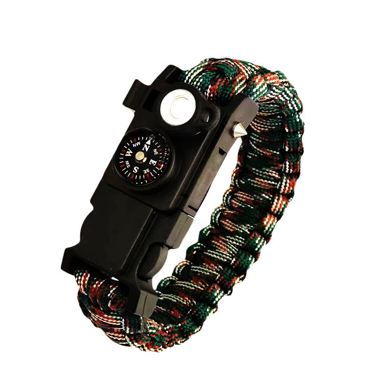Bracelet de survie léger en paracorde avec boussole et lumière LED. - Camouflage de montagne - image 3