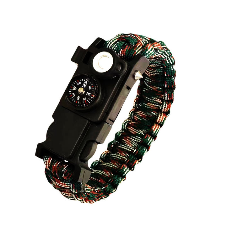 Bracelet de survie léger en paracorde avec boussole et lumière LED. - Camouflage de montagne - image 3