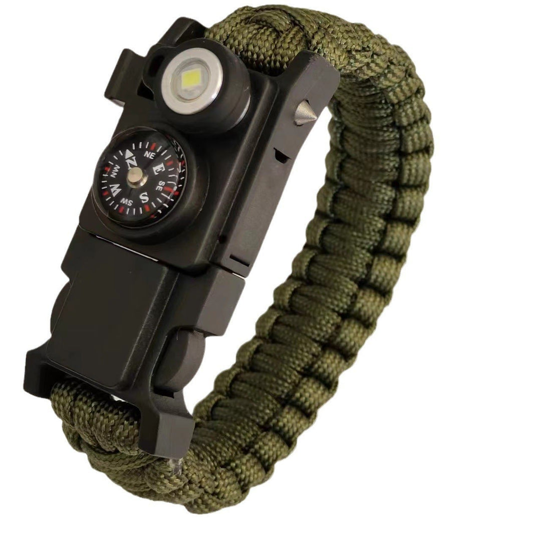 Bracelet de survie léger en paracorde avec boussole et lumière LED. - Vert armée - image 7