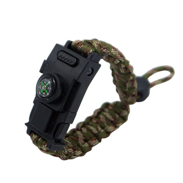 Bracelet multifonctionnel de survie en extérieur avec LED en paracorde - Camouflage vert armée rétractable - image 22