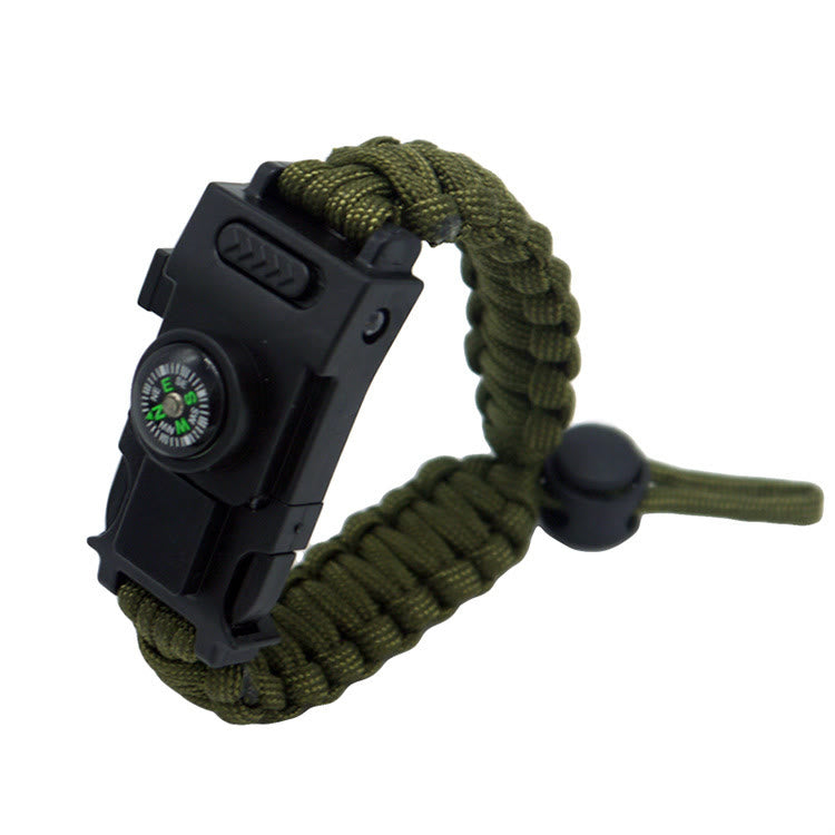 Bracelet multifonctionnel de survie en extérieur avec LED en paracorde - Vert armée rétractable - image 27