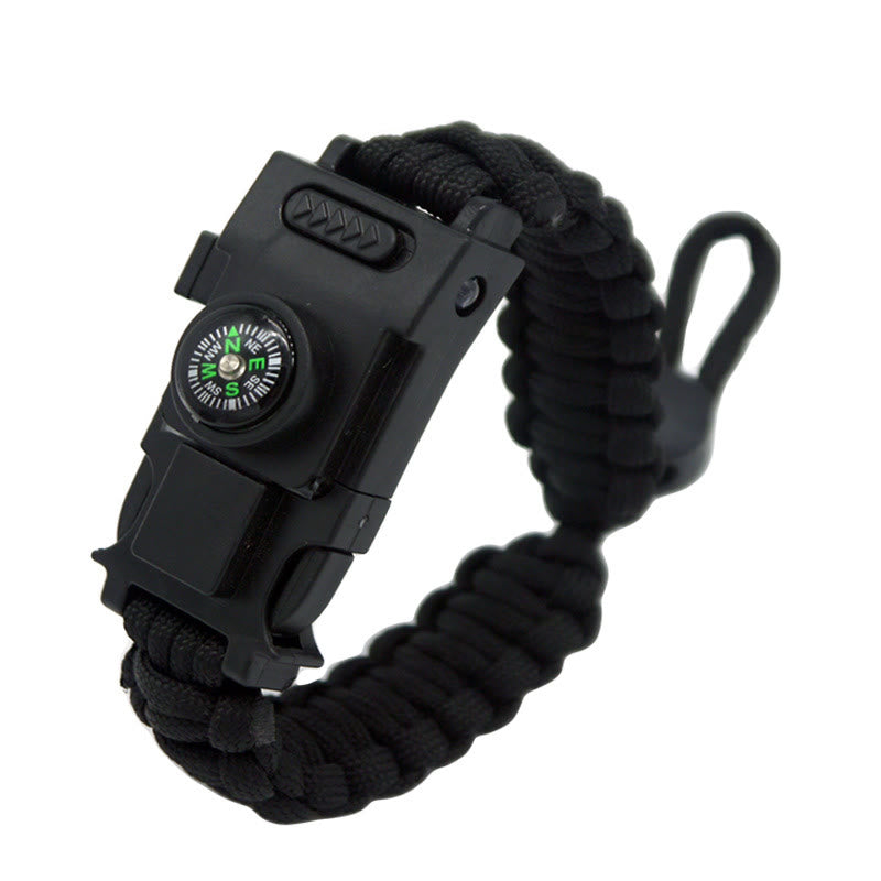 Bracelet multifonctionnel de survie en extérieur avec LED en paracorde - Noir rétractable - image 21