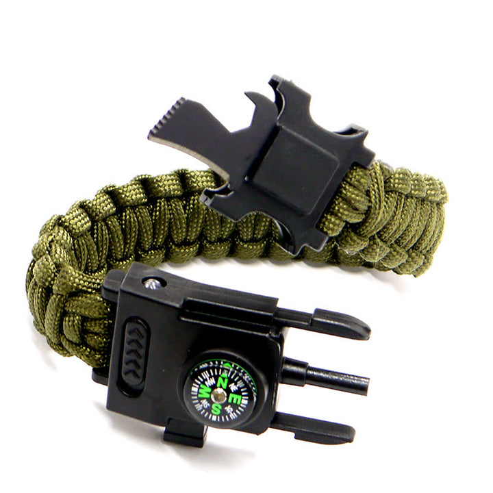 Bracelet multifonctionnel de survie en extérieur avec LED en paracorde - Vert armée - image 13