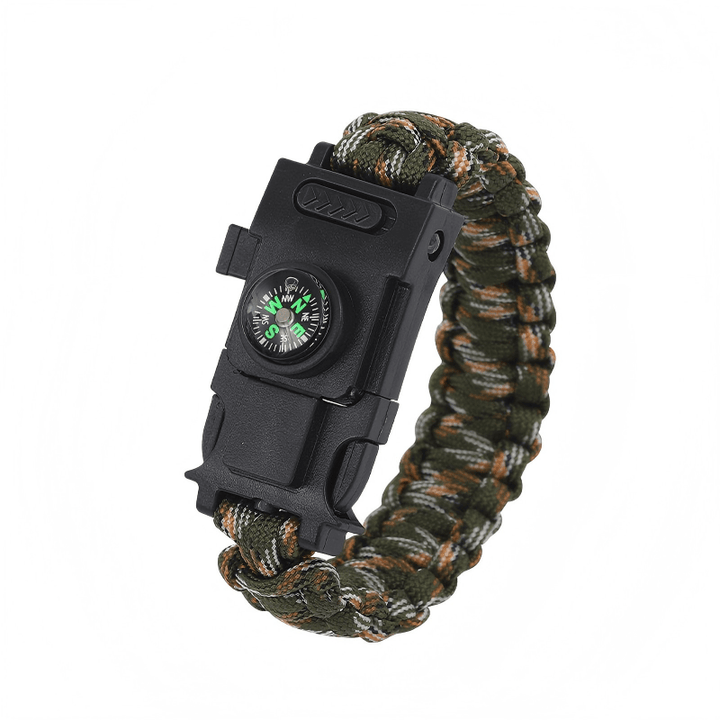 Bracelet multifonctionnel de survie en extérieur avec LED en paracorde - Camouflage vert et orange - image 18
