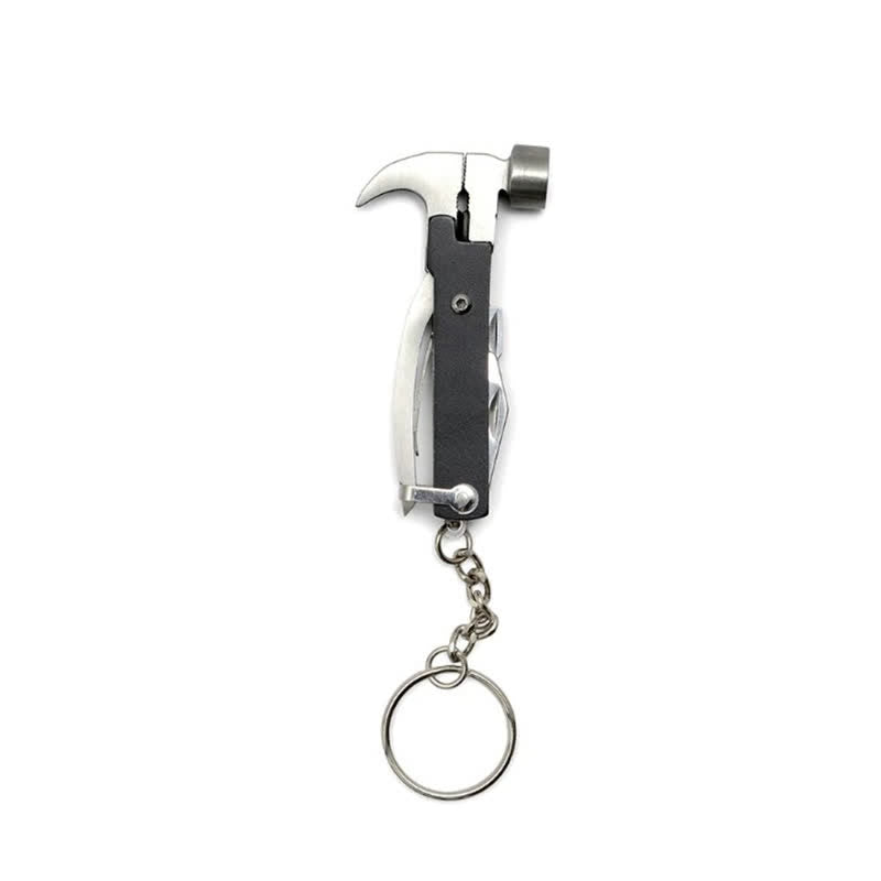 Porte-clés compact 6 en 1 EDC avec manche en bois - Noir - image 1