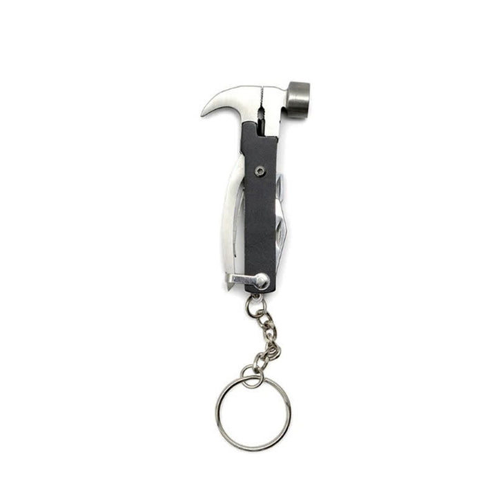 Porte-clés compact 6 en 1 EDC avec manche en bois - Noir - image 1