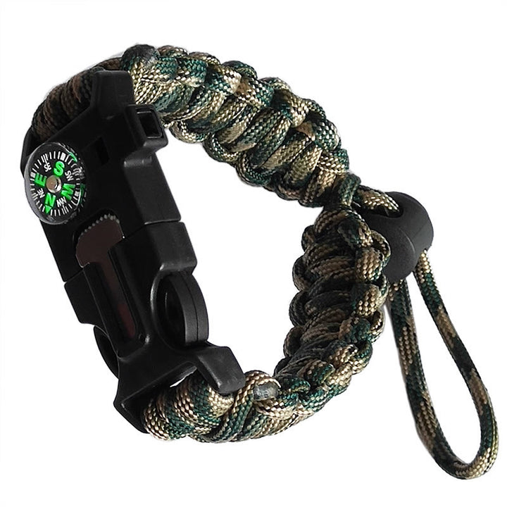 Bracelet de survie d'urgence en paracorde avec boussole ajustable et allume-feu - Camouflage - image 4